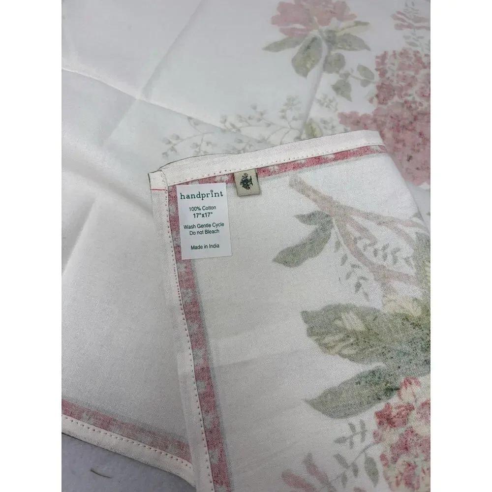Red Floral Cloth‎ Dinner Napkins Set of 4 17x17 Cotton